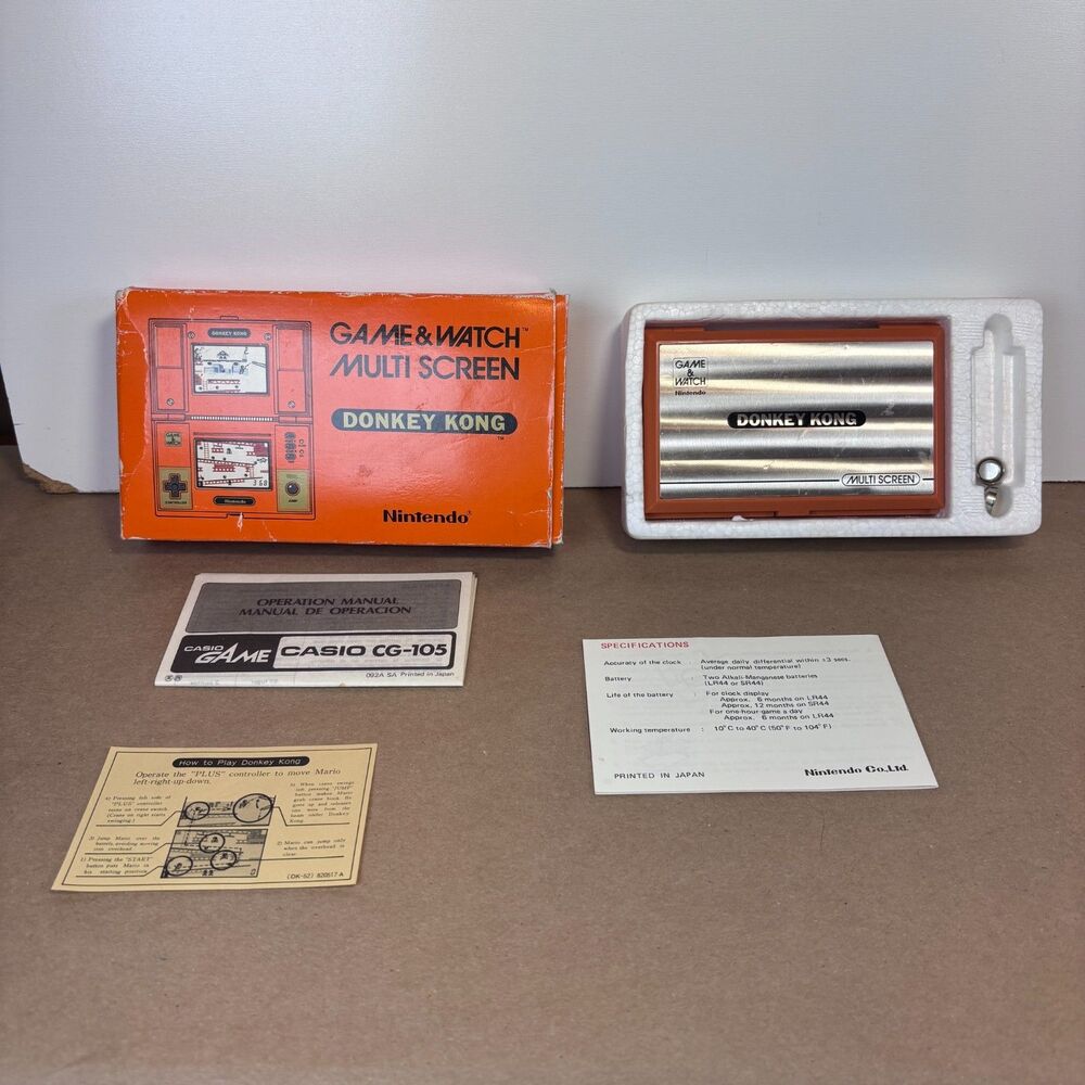 Nintendo Game & Watch Donkey Kong w/ Box & Manual Tested Works DK-52